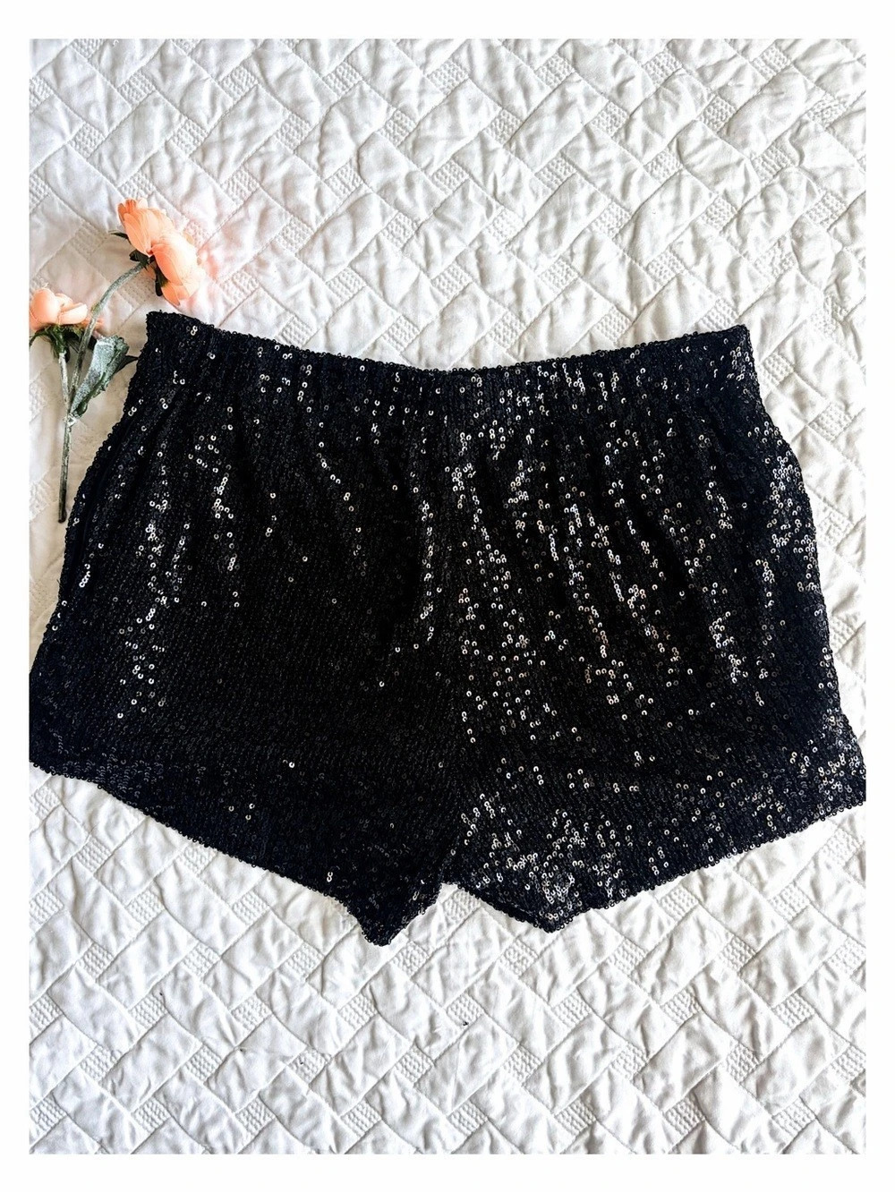 Steve Madden Black Sequin Shorts NWT Size S